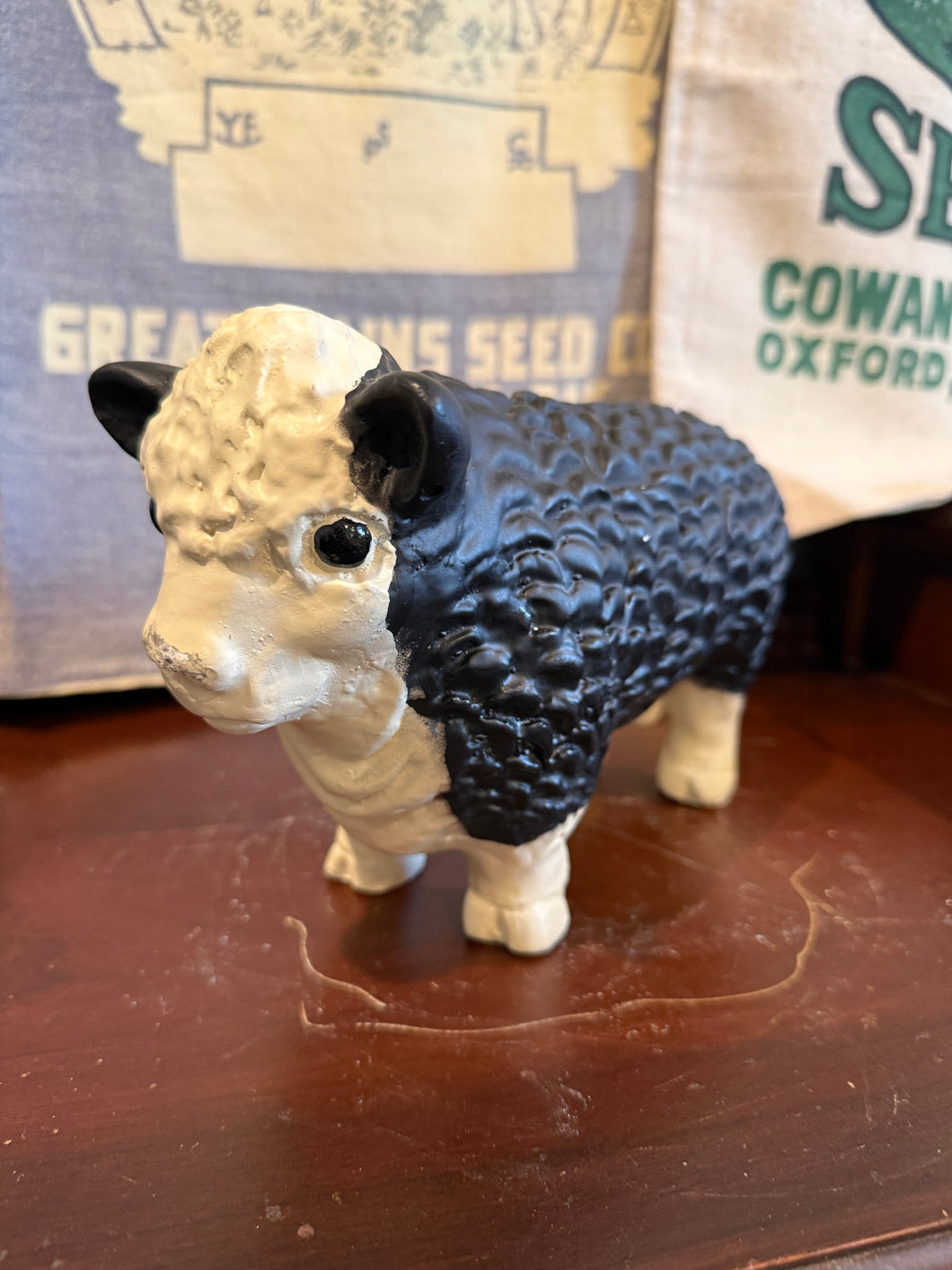 9” Black Baldy Bull Bank