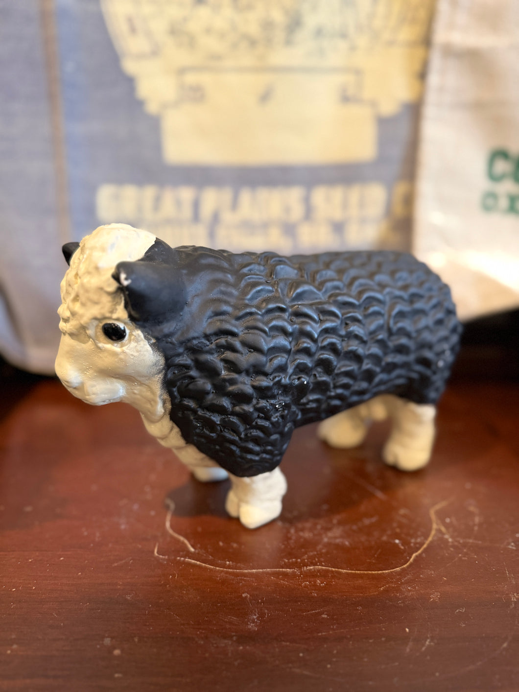 9” Black Baldy Bull Bank