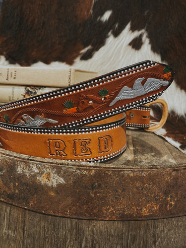 Red Tooled Belt