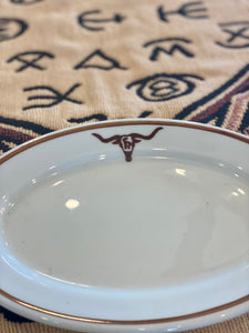 CR Ranch Brand Longhorn Oval Serving Plate