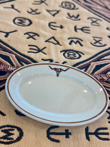 CR Ranch Brand Longhorn Oval Serving Plate