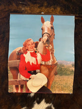 Load image into Gallery viewer, Blonde Cowgirl and Palomino Poster
