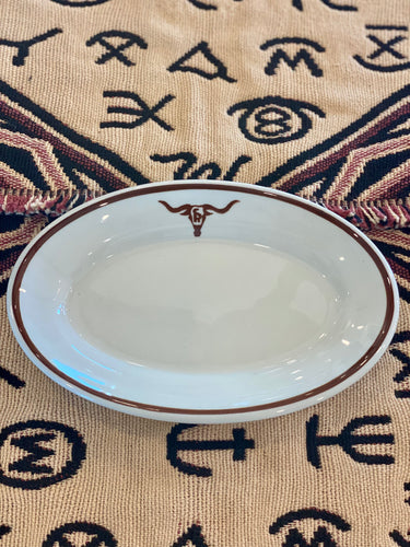 CR Ranch Brand Longhorn Oval Serving Plate