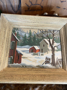 Winter Scene Paint by Number Frame