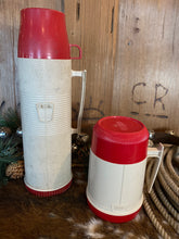 Load image into Gallery viewer, Red and White Thermos Set