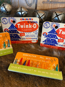 NOMA Twink-O labels and Gibralater Christmas bulbs