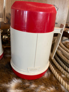 Red and White Thermos Set