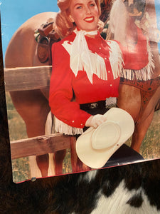 Blonde Cowgirl and Palomino Poster