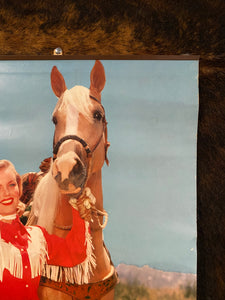 Blonde Cowgirl and Palomino Poster